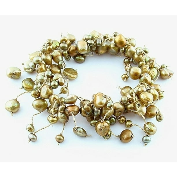 Sterling Silver Brown 6-7mm FW Cultured Pearl Stretch Bracelet Set Sterling Silver Brown 6-7mm FW Cultured Pearl Stretch Bracelet Set
